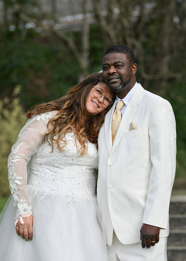 Micro wedding portrait with soft natural light